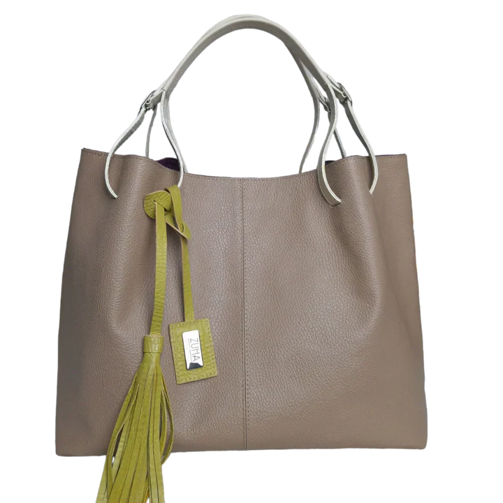 Sac à main en cuir taupe Adelle pour femmes