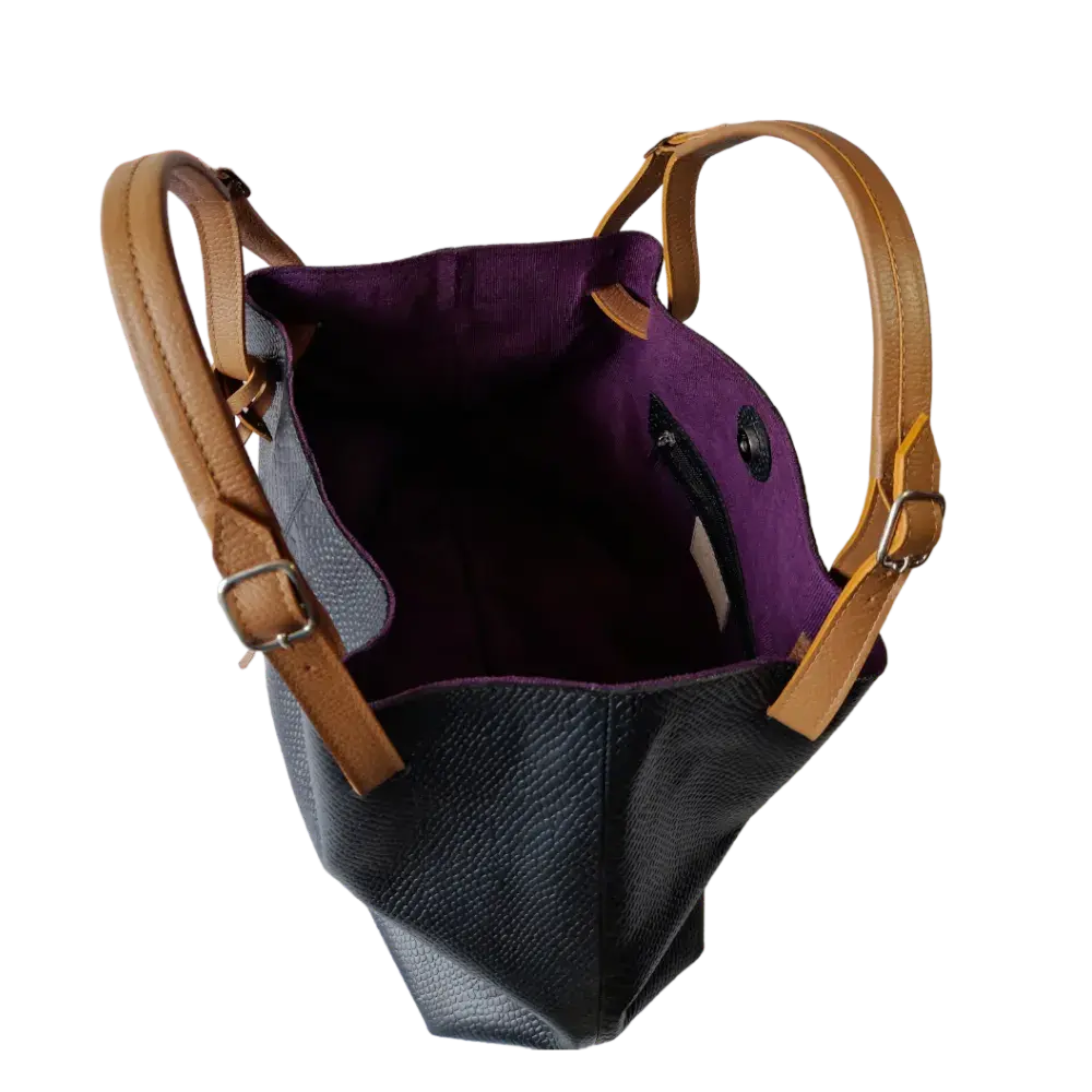 Sac à main en cuir noir Adelle Reptil pour femmes