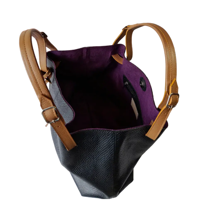 Sac à main en cuir noir Adelle Reptil pour femmes