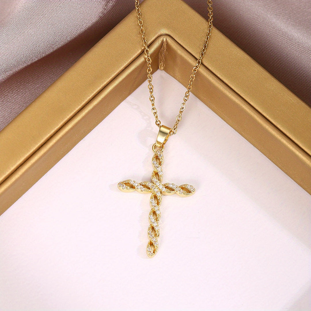 Collier Croisé Twist en Cristal | Or