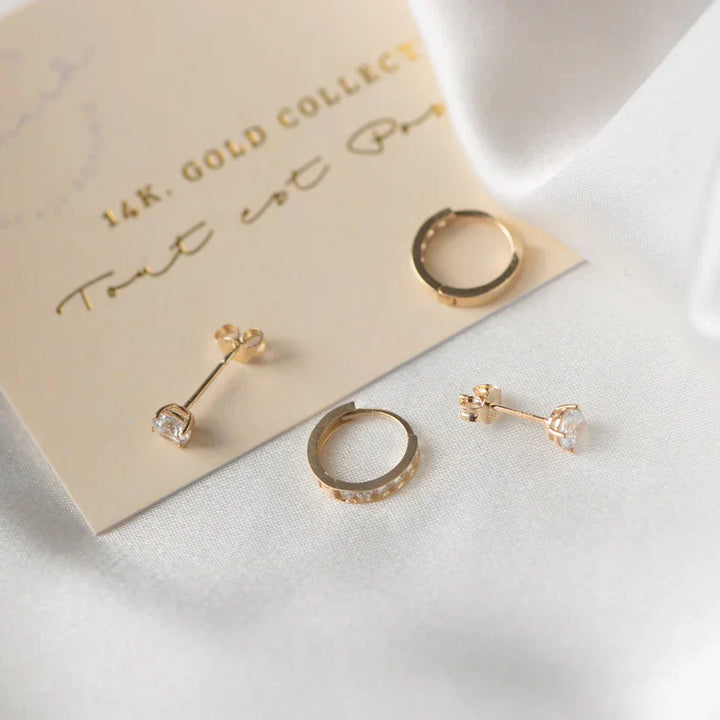 Boucles d'oreilles Dara Brillane en pierre | Or