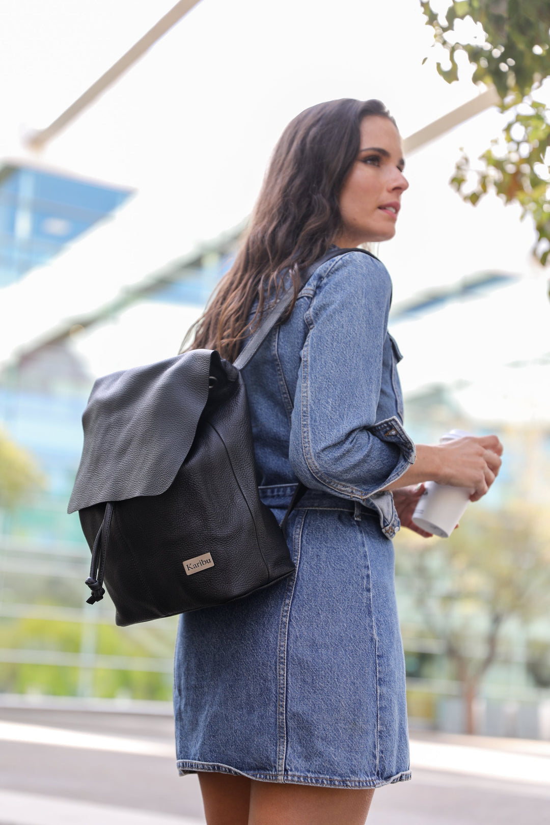 Sac à dos Bernardita noir avec portefeuille