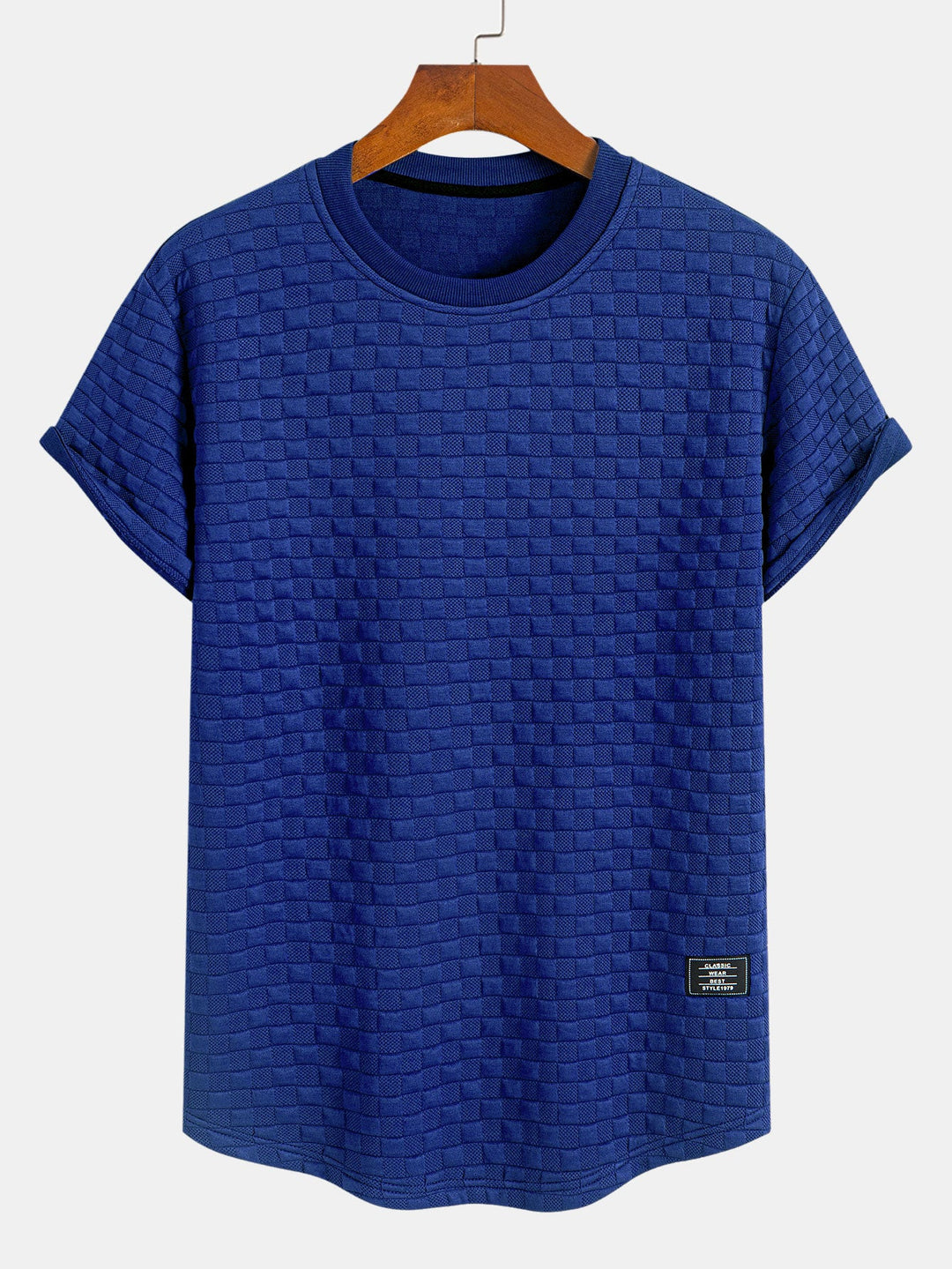 T-shirt à damier jacquard arc ourlet