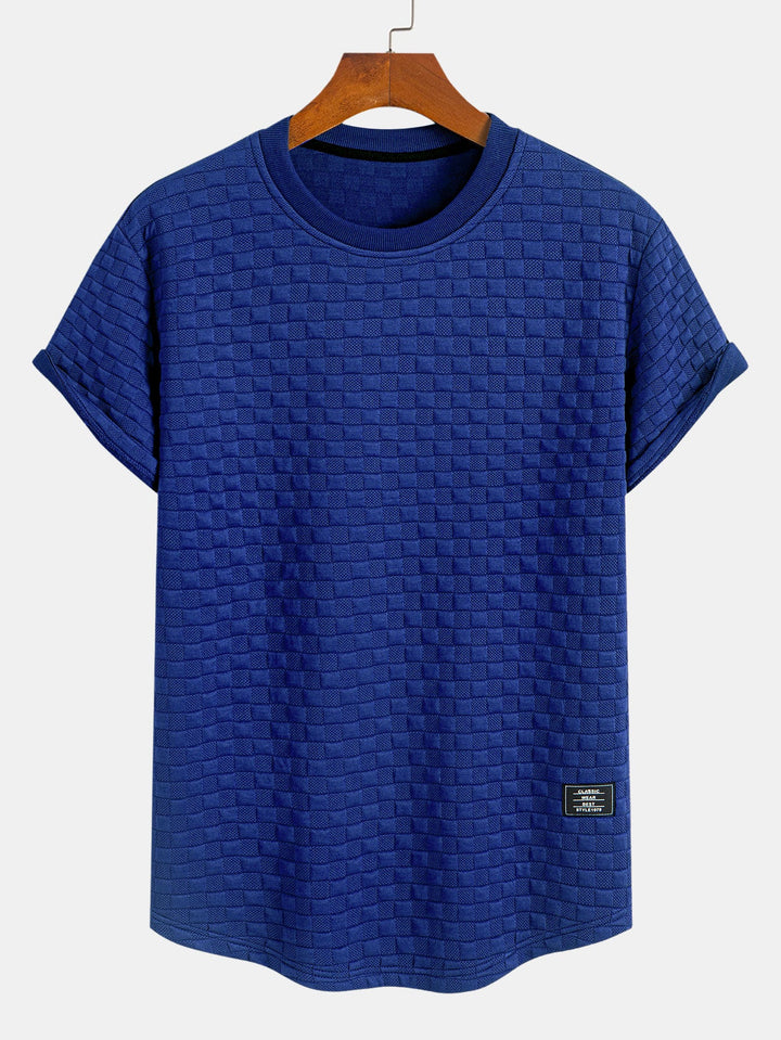 T-shirt à damier jacquard arc ourlet