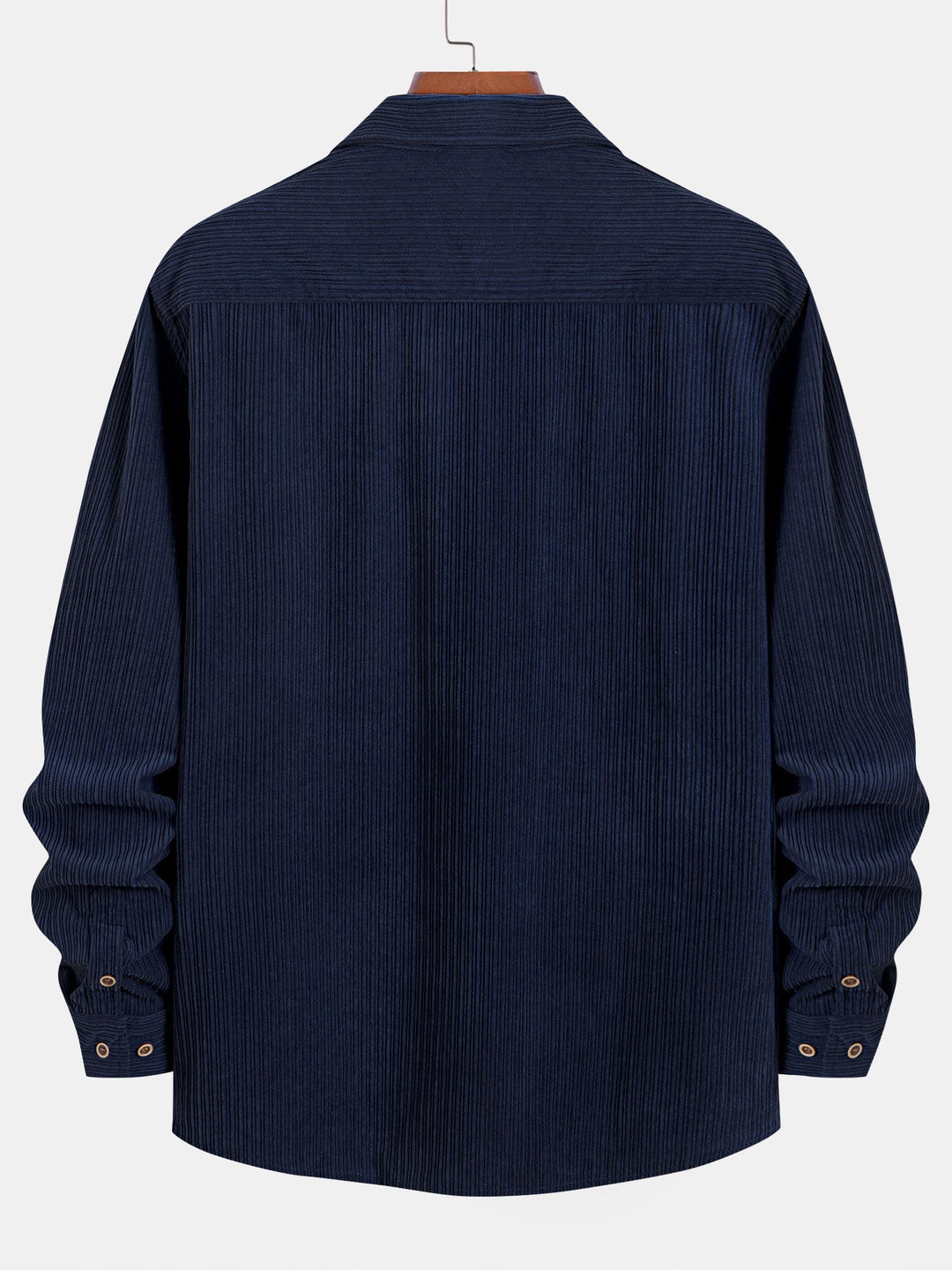 Chemise à manches longues en velours côtelé avec poche et boutons