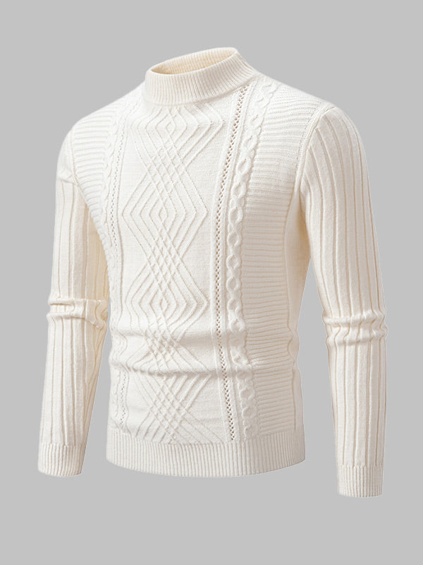 Pull Slim à Col Montant Géométrique pour Homme
