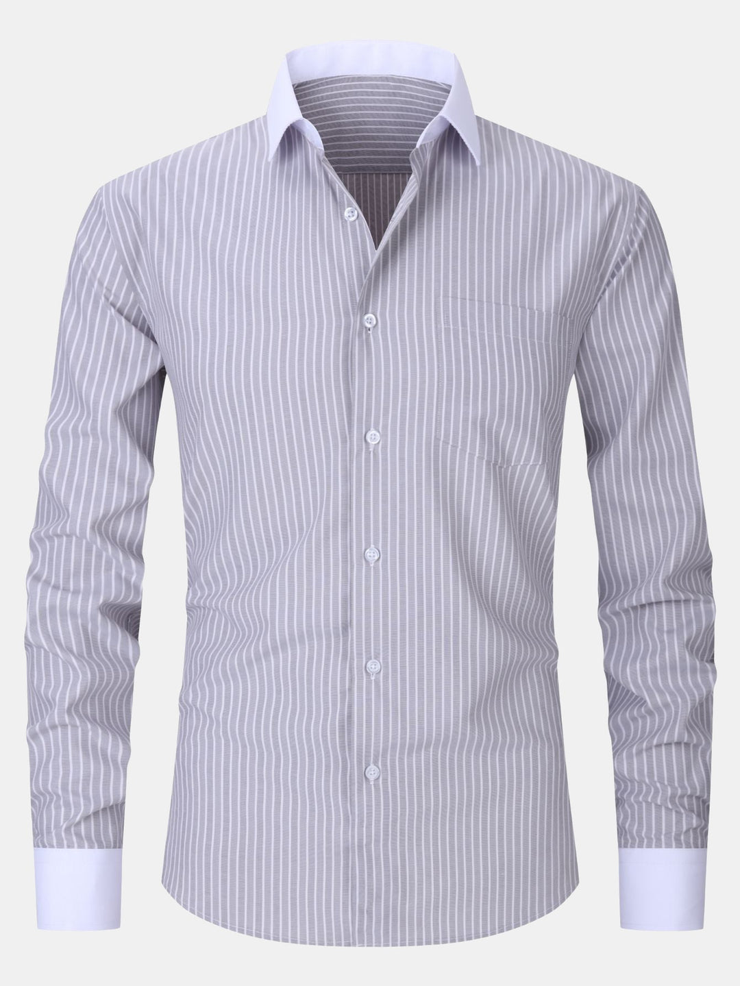 Chemise à col contrasté avec rayures