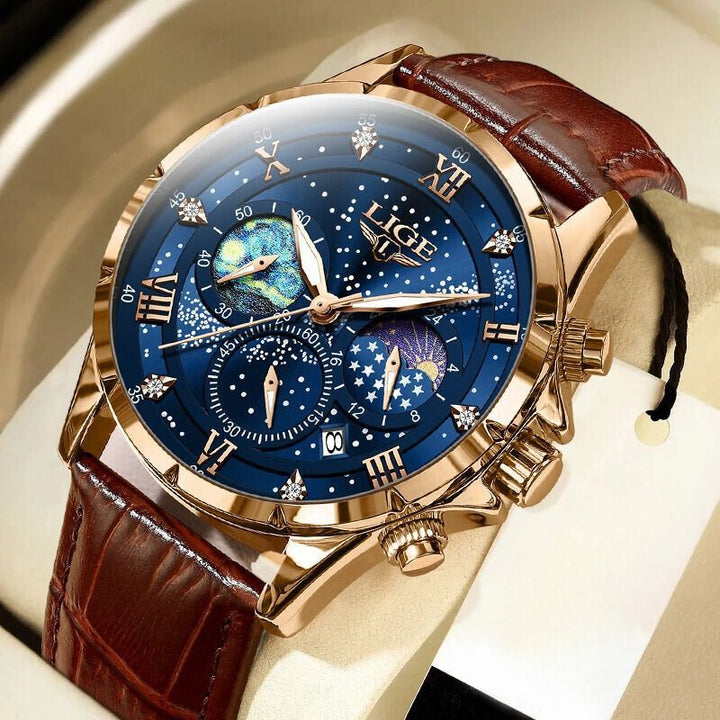 Montre Élégante avec Phase Lunaire