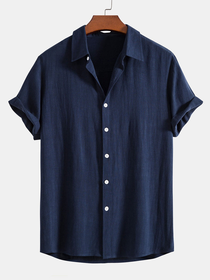 Chemise boutonnée en mélange de lin et de rayonne