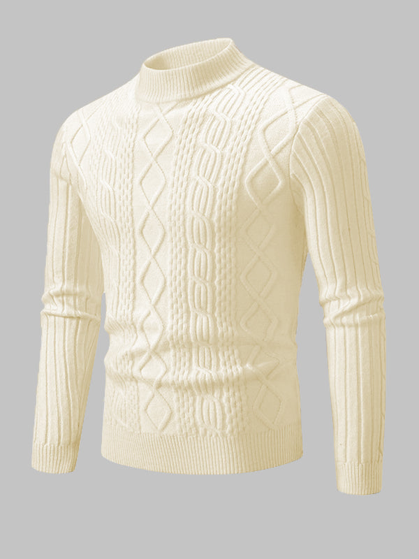 Pull col montant géométrique uni pour homme