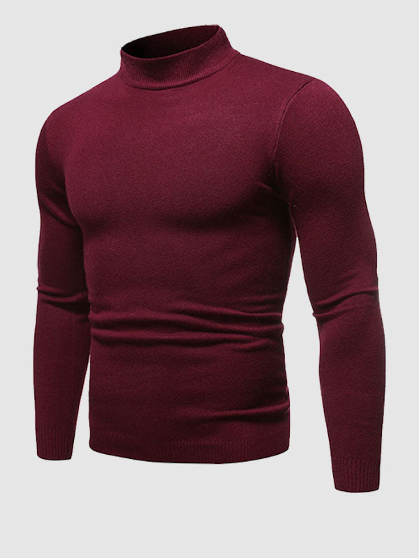 Pull à col roulé basique pour hommes