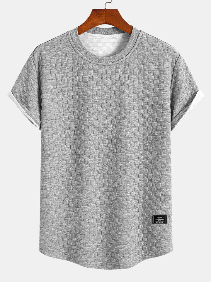 T-shirt à damier jacquard arc ourlet