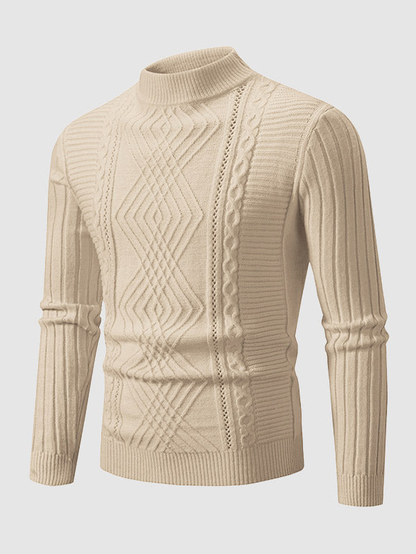 Pull Slim à Col Montant Géométrique pour Homme