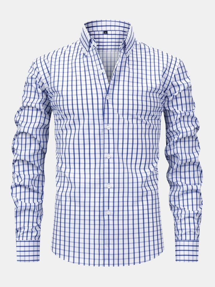 Chemise à carreaux à manches longues avec boutons