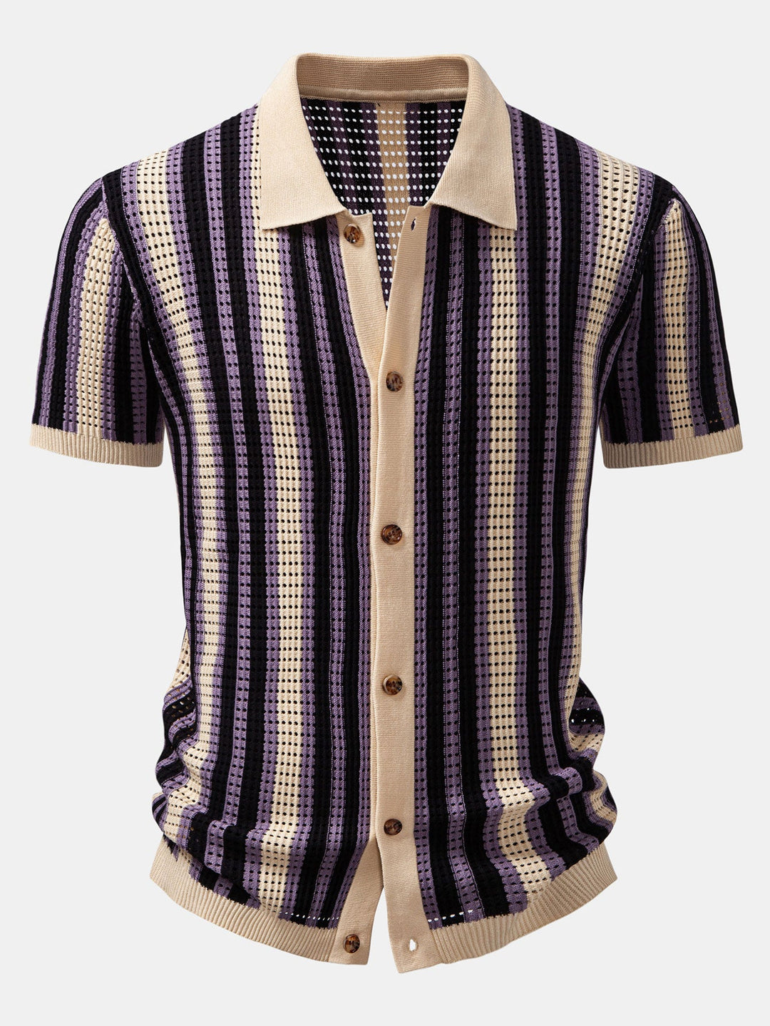 Chemise en crochet à œillets rayés