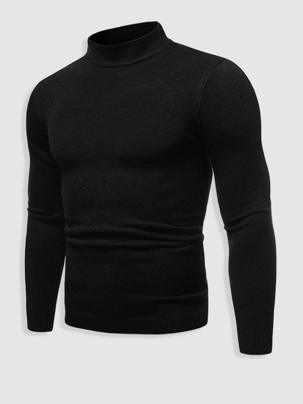 Pull à col roulé basique pour hommes