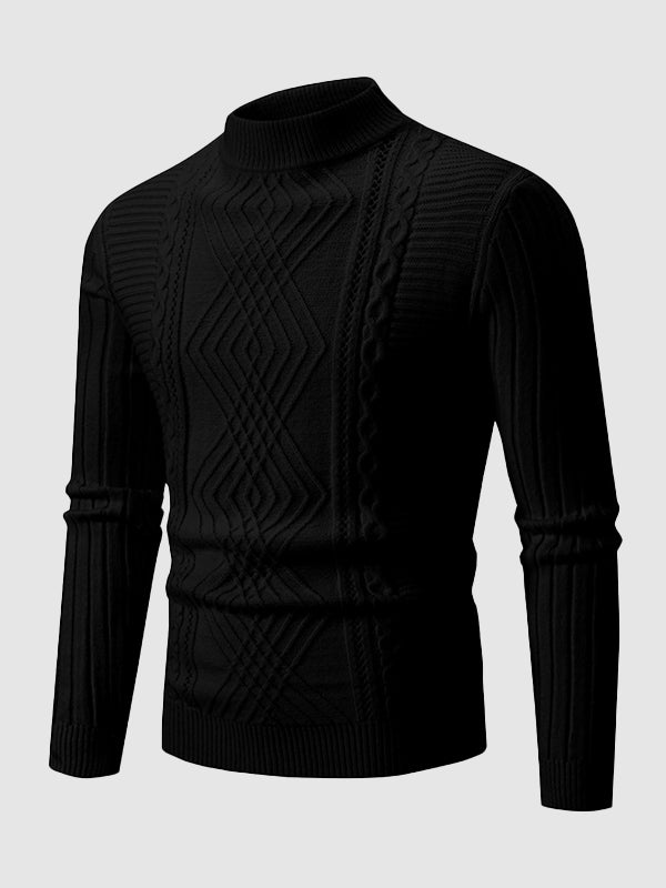 Pull Slim à Col Montant Géométrique pour Homme