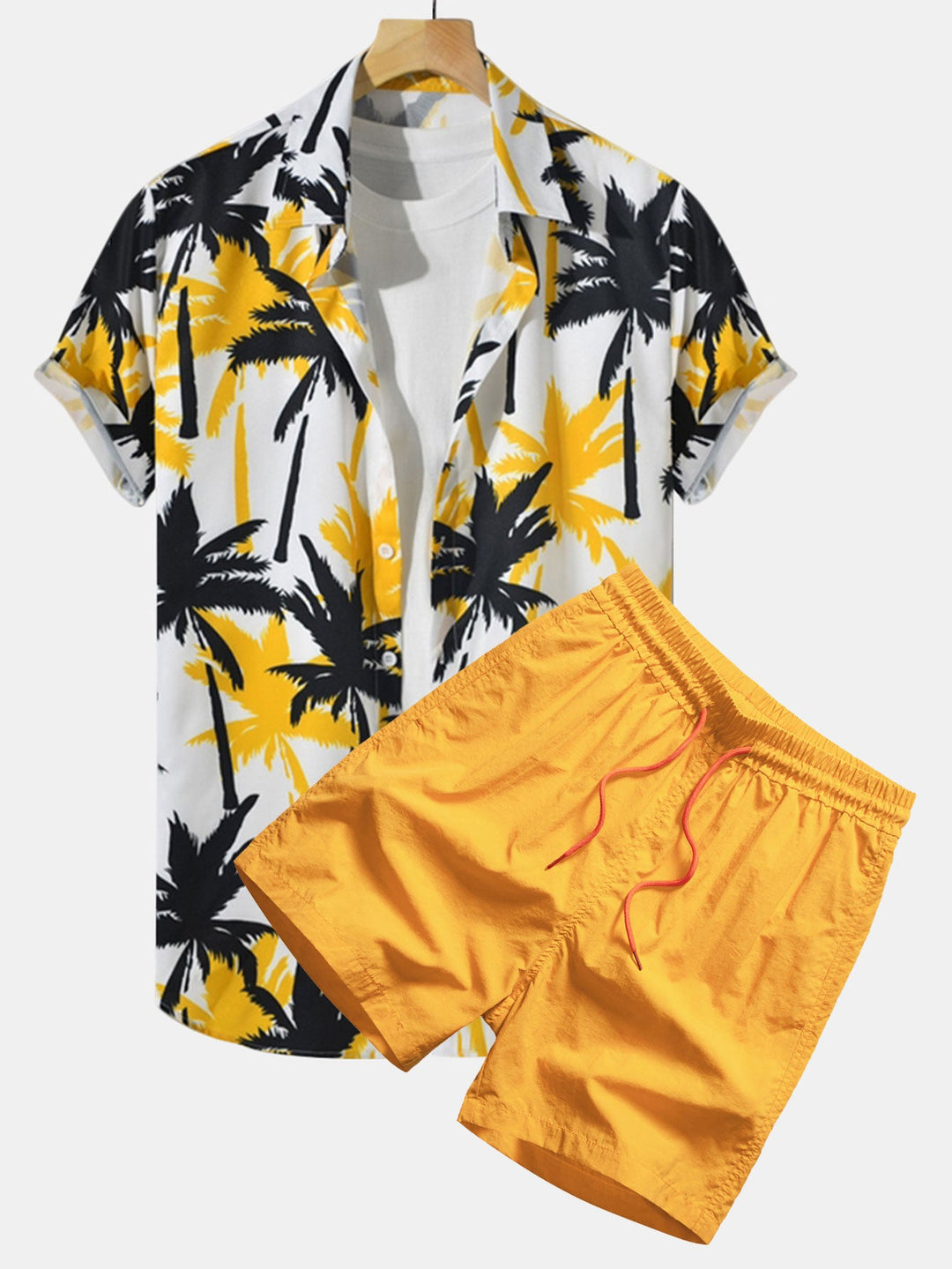 Palm Tree Imprimer Butt Up Shirts et Swim Shorts