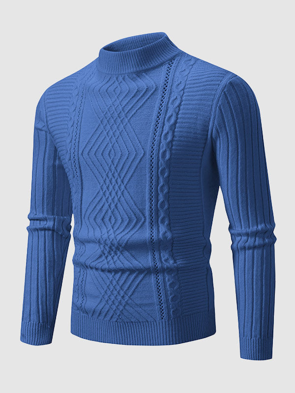 Pull Slim à Col Montant Géométrique pour Homme
