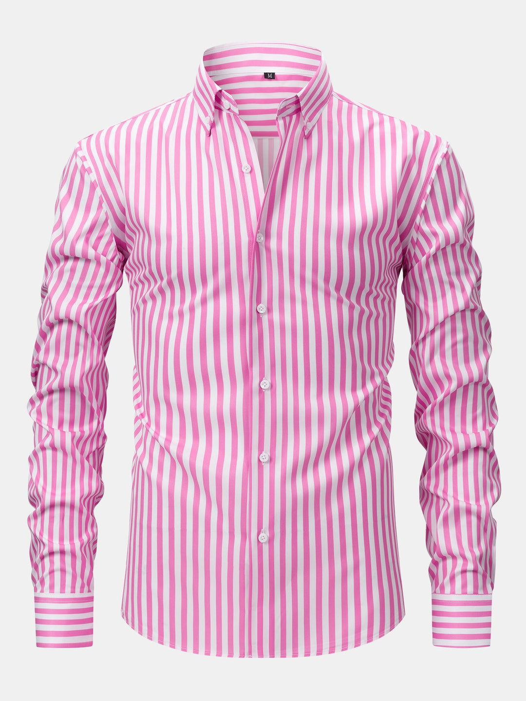 Chemise à rayures à manches longues avec boutons & pantalon fuselé slim fit