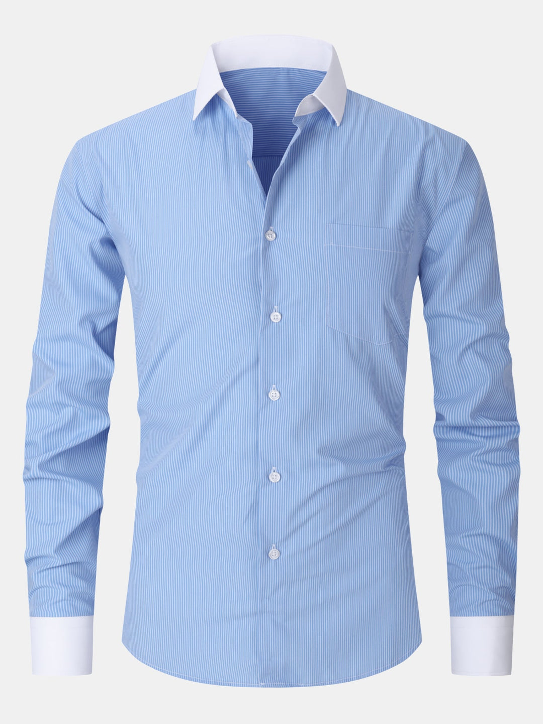 Chemise habillée à col contrasté rayé