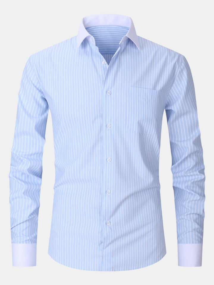 Chemise à col contrasté avec rayures