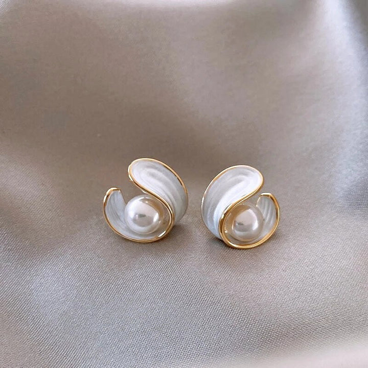 Boucles d'oreilles Antoinette Luxe Opale Blanche