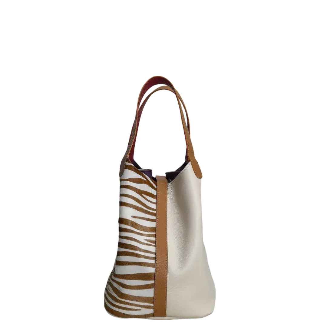 Sac à main en cuir d'Eva Zebra x Talk