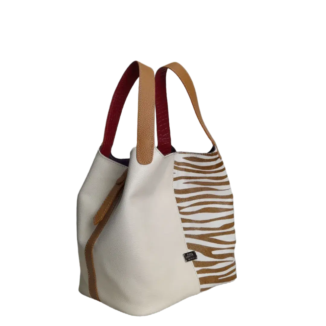 Sac à main en cuir d'Eva Zebra x Talk