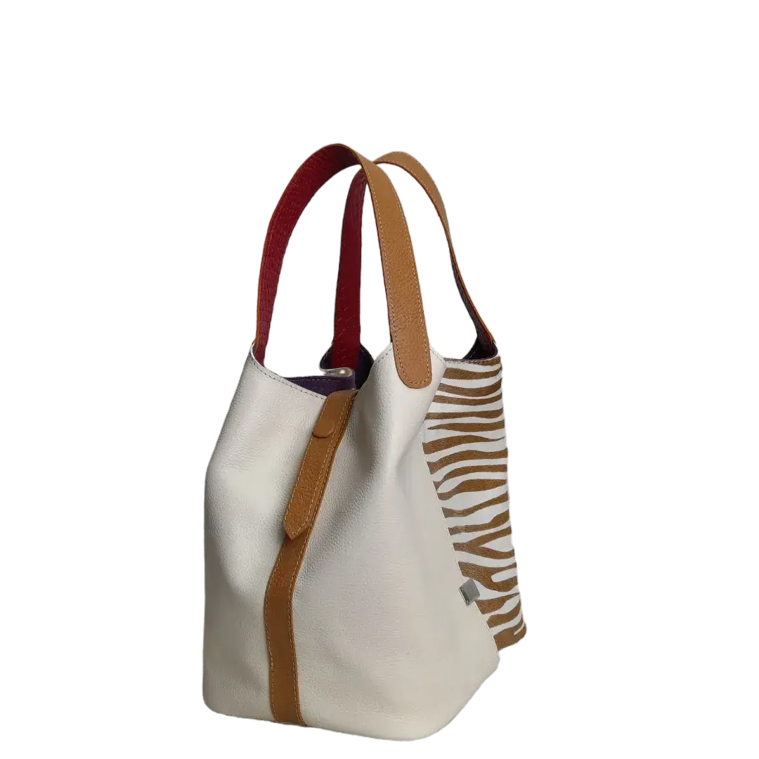 Sac à main en cuir d'Eva Zebra x Talk