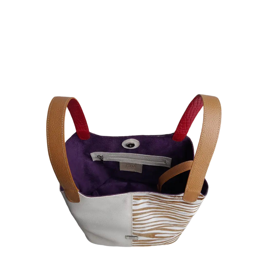 Sac à main en cuir d'Eva Zebra x Talk