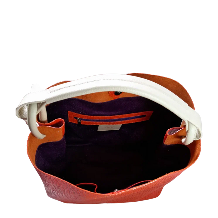 Sac à main en cuir pour femmes Aubrey Reptil Orange