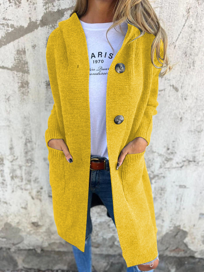 Siro™ | Élégant Long Cardigan en Tricot avec Capuche
