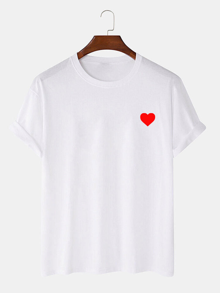 T-shirt à imprimé cœur rouge