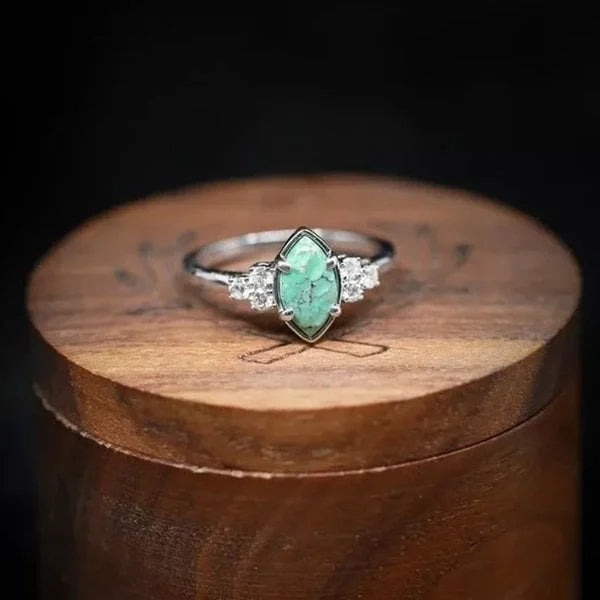 Luna™ | Bague en Diamant Turquoise Naturelle