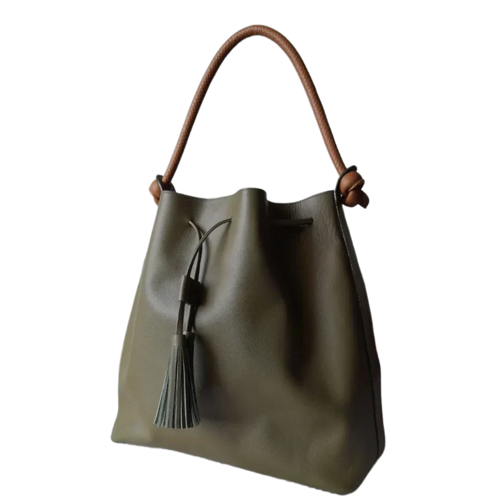 Sac à main en cuir jade olive pour femmes