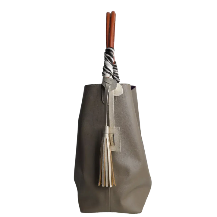 Sac à main en cuir taupe Leah pour dames