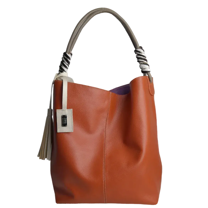 Sac à main en cuir Leah Ginger pour femmes