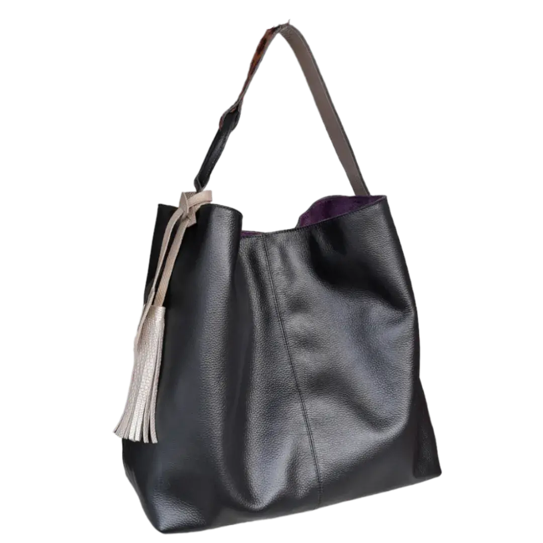 Sac à main Nora en cuir noir