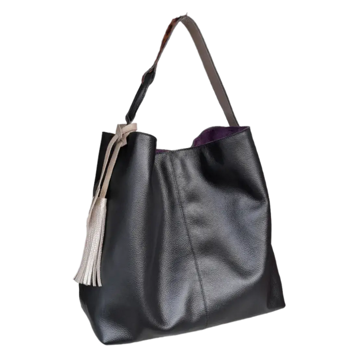 Sac à main Nora en cuir noir