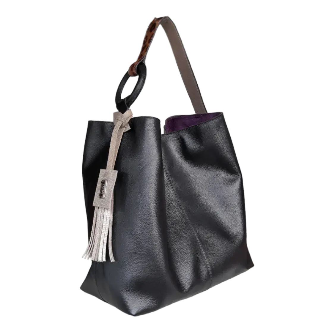 Sac à main Nora en cuir noir