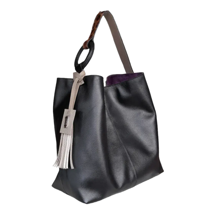 Sac à main Nora en cuir noir