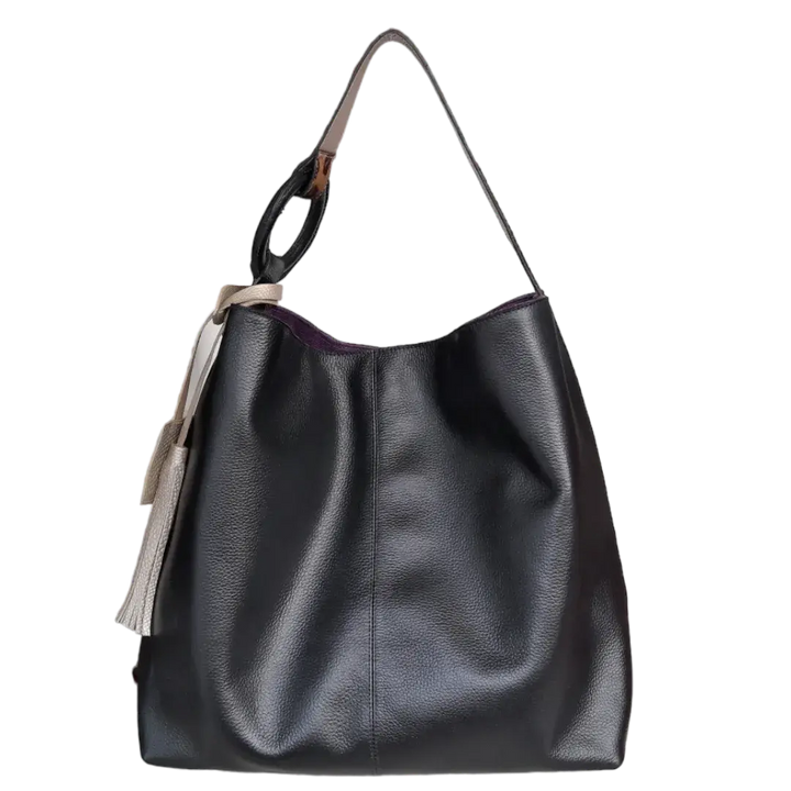 Sac à main Nora en cuir noir