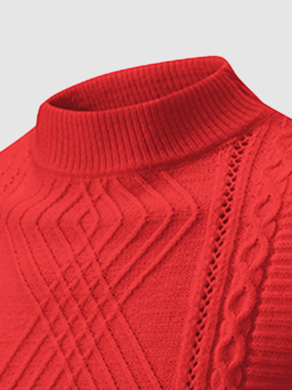 Pull Slim à Col Montant Géométrique pour Homme