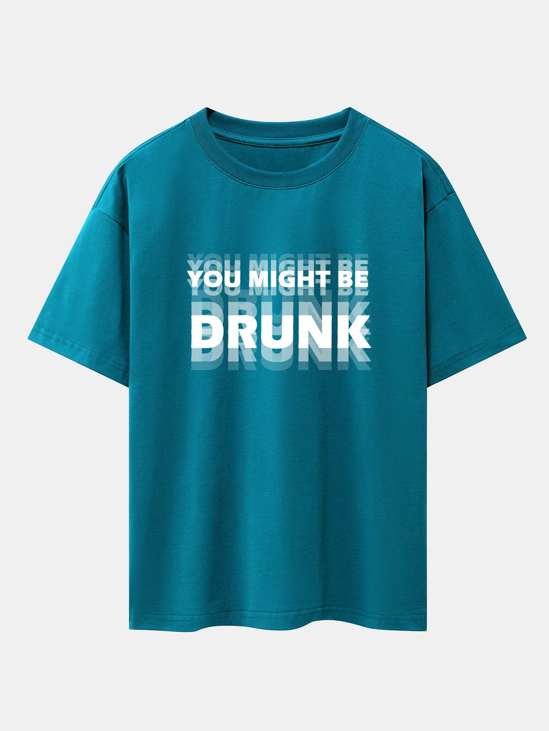 T-shirt oversize à épaules tombantes "You Might Be Drunk Print"