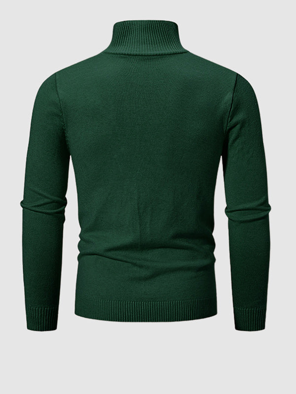 Pull à col zippé quart uni pour homme