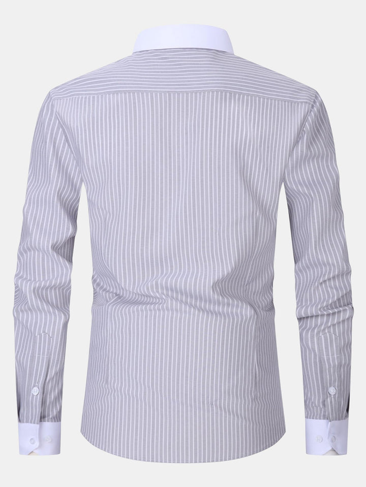 Chemise à col contrasté avec rayures
