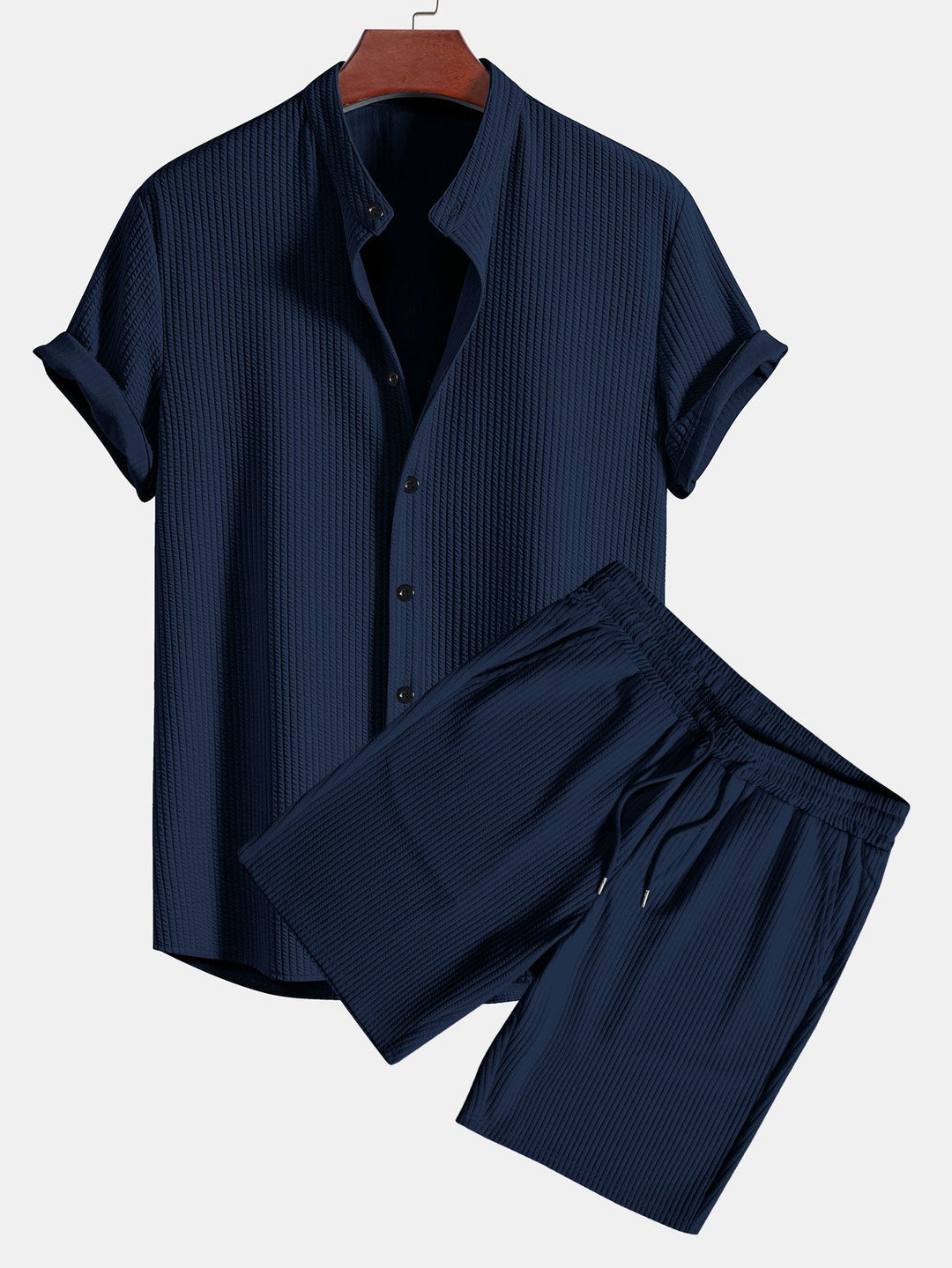 Chemise et short à collier à côte musculaire et short