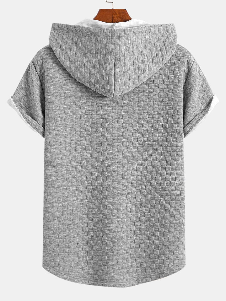 Sweat à capuche à ourlet en jacquard à damier <tc>T-Shirt</tc> &amp; Jacquard à damier <tc>S</tc>horts