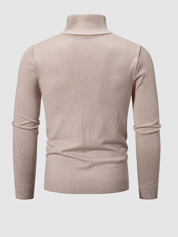 Pull à col zippé quart uni pour homme